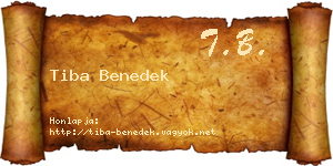 Tiba Benedek névjegykártya