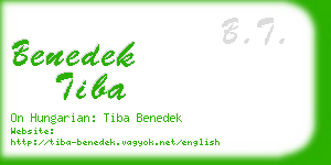 benedek tiba business card